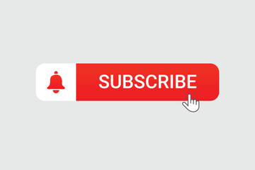 vector subscribe web and app button red icon

