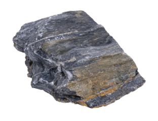 Black limestone rock. Stone specimen. Sedimentary rock.