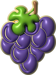 3D Fruit Outline Illustration
