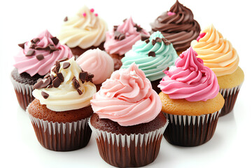 cute cupcake set, white background