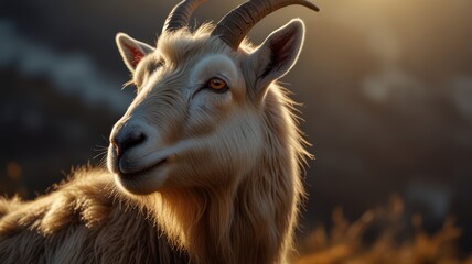 Fototapeta premium Goat in the golden light