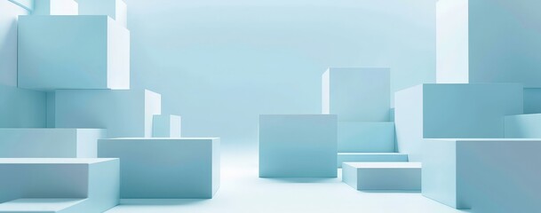 Fototapeta premium Abstract Blue Geometric Shapes Background