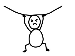 重荷に耐える人のゆるいイラスト