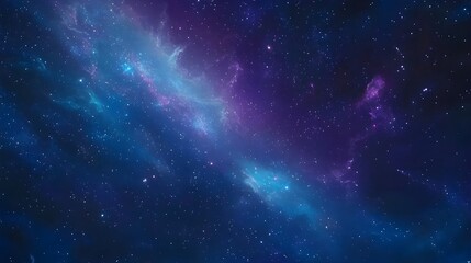 Vibrant Blue Starry Night Sky.