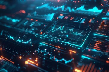 Obraz premium Digital Dashboard with Data Visualization and Analytics