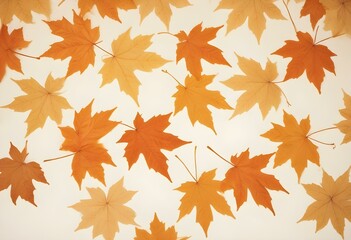 Obraz premium Orange maple leaves on a white background
