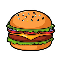 cheeseburger isolated on a white background