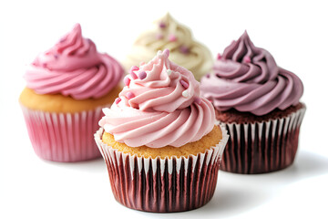 cute cupcake set, white background