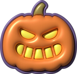 3d cute Pumpkin face Halloween