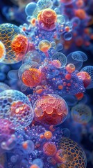 Abstract Colorful Fractal Art: Glowing Geometric Shapes