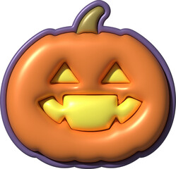 3d cute Pumpkin face Halloween