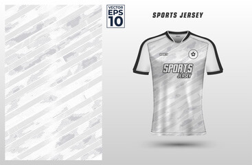 T-shirt sport design template with grunge halftone pattern for soccer jersey. Sport uniform in front view. Tshirt mock up for sport club. Vector Illustration