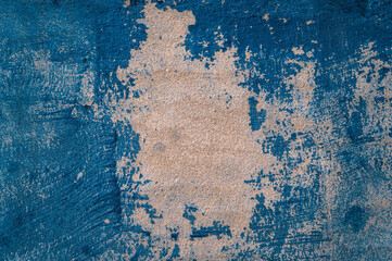 Concrete old blue wall texture. Abstract grunge backgrounds. Cement pattern backdrop. Frame design element. Vintage wallpaper.