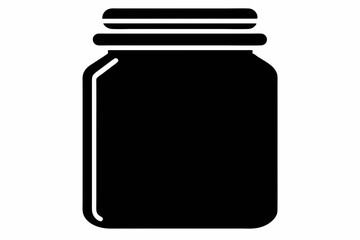 
Jar bottle silhouette, jar bottle icon vector isolated white background.


