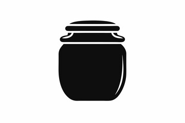 
Jar bottle silhouette, jar bottle icon vector isolated white background.

