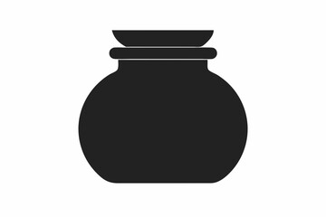 
Jar bottle silhouette, jar bottle icon vector isolated white background.

