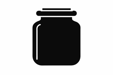 
Jar bottle silhouette, jar bottle icon vector isolated white background.

