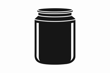 
Jar bottle silhouette, jar bottle icon vector isolated white background.


