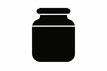 
Jar bottle silhouette, jar bottle icon vector isolated white background.

