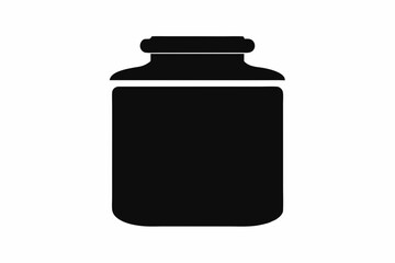 
Jar bottle silhouette, jar bottle icon vector isolated white background.

