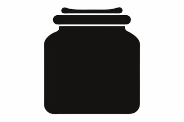 
Jar bottle silhouette, jar bottle icon vector isolated white background.

