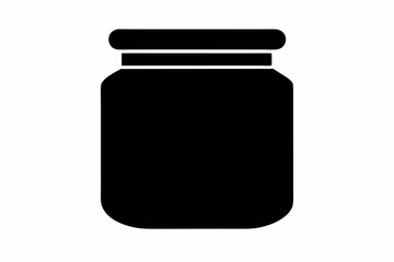 
Jar bottle silhouette, jar bottle icon vector isolated white background.

