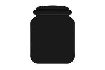 
Jar bottle silhouette, jar bottle icon vector isolated white background.

