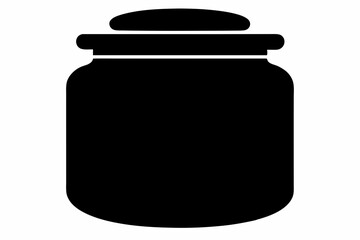 
Jar bottle silhouette, jar bottle icon vector isolated white background.

