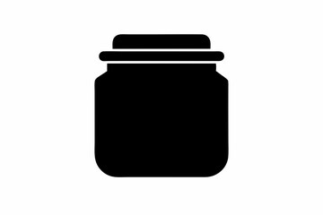 
Jar bottle silhouette, jar bottle icon vector isolated white background.

