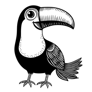 recommend clip art: Vector illustration of Cartoon Hornbill - Coloring book for kids