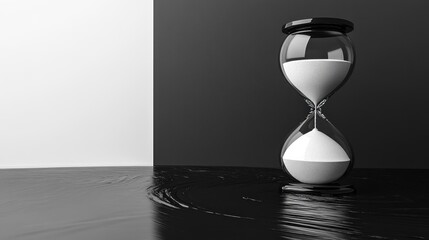 An hourglass on a contrasting background, symbolizing time.