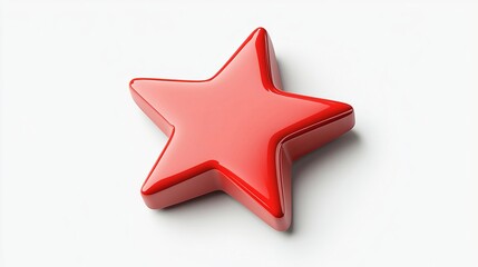 Fototapeta premium Bright red star shaped object on a plain white background