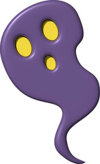3D Halloween Ghost Illustration