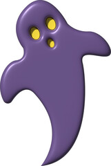 3D Halloween Ghost Illustration