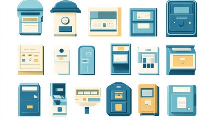 Collection of Vintage Mailboxes and Postal Boxes