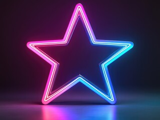 Obraz premium Neon Star Against Black Background