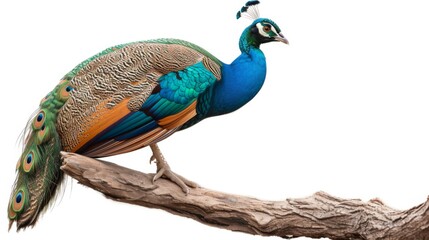 Obraz premium Stunning Peacock Perched on a Branch
