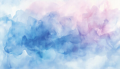 Fototapeta premium Soft, hand-painted watercolor strokes in calming blues, pinks, and purples, blending seamlessly into one another