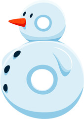 Christmas font or Xmas alphabet number 8 as cartoon snowman for festive typeface, vector type. Merry Christmas and New Year holiday greeting text of number Eight as funny snowman character typeface