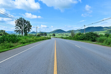 Asphalt roads on the way in Thailand.