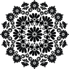 Mandala silhouette with white background