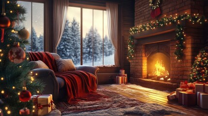 Christmas winter cozy background