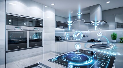 Innovative Smart Appliances in a Modern Kitchen Linked to a Sophisticated Energy Efficient Grid System