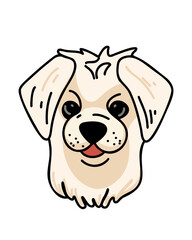 White haired dog doodle, logo
or sketch of a pet store