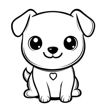 recommend clip art: Dog Character Vector, Coloring Book Page with Dog, Coloring page outline of a cute dog, coloring page