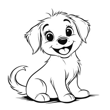 recommend clip art: Dog Character Vector, Coloring Book Page with Dog, Coloring page outline of a cute dog, coloring page