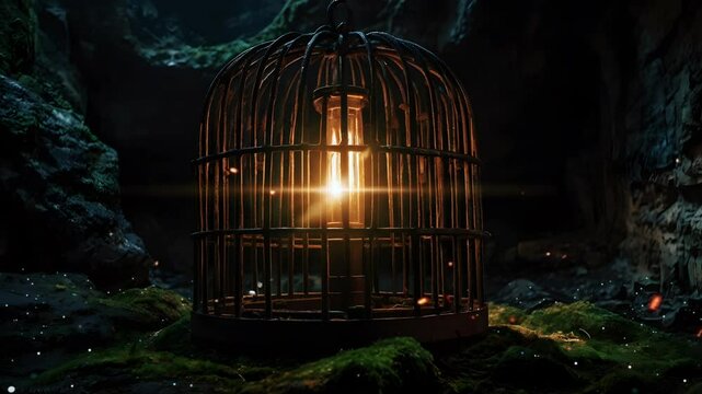 Bird cage in gowa, smooth looping video 