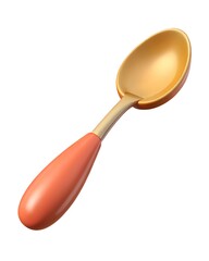 Dining spoon 3D render icon isolated on white background