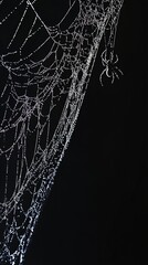 Intricate Shadows: A Haunting Spiderweb Frame for a Dark Halloween Design