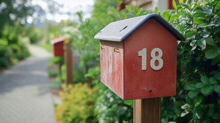 Rustic Mailbox in a Lush, Green Garden Setting